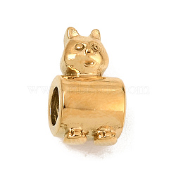 304 Stainless Steel European Beads, Large Hole Beads, Squirrel with Column, Real 18K Gold Plated, 16x8.5x8mm, Hole: 5mm(SA-CBA5CD0-24G)