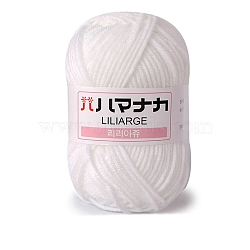 4-Ply Milk Cotton Yarn for Tufting Gun Rugs, Amigurumi Yarn, Crochet Yarn, for Sweater Hat Socks Baby Blankets, White, 2.5mm, about 76.55 Yards(70m)/Skein(PW-WG2A0C2-04)