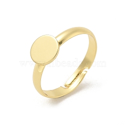 Brass Ring Components, for Pad Ring Settings, Flat Round, Golden, 3.5mm, Adjustable, Tray: 8mm(KK-G518-04G-01)