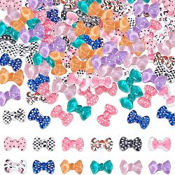 Olycraft 120Pcs 12 Styles Bowknot Resin Cabochons, Nail Art Decoration Accessories for Women, Mixed Color, 120pcs/box(MRMJ-OC0002-90)