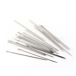 (Holiday Stock-Up Sale)Iron Tapestry Needles, Platinum, 49~50x0.7~0.8mm, Hole: 3.5x0.5mm, about 25pcs/bag(IFIN-R219-30)