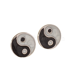 304 Stainless Steel Ying Yang Stud Earrings, Jewely for Unisex, Golden, 16mm(PW-WGDE3E0-02)