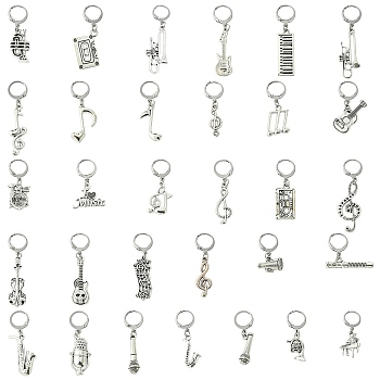 62Pcs 31 Style Alloy Locking Stitch Markers, with 304 Stainless Steel Leverback Earring Findings, Mixed Color, 2.5~5cm, 2pcs/style