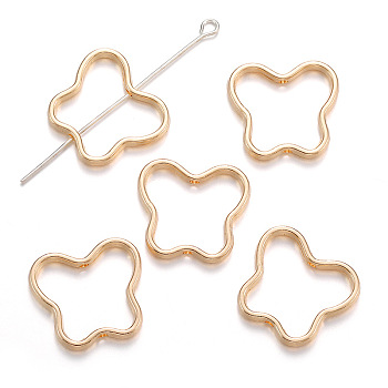 Alloy Bead Frame, Butterfly, Light Gold, 18x17x2.5mm, Hole: 1mm
