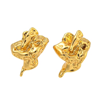 Rack Plating Brass Studs Earrings Finding, Cadmium Free & Lead Free, Long-lasting Plated, Golden, 17x12.5mm, Hole: 1.3mm, Pin: 0.8mm