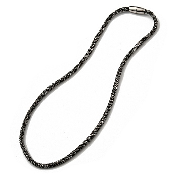 Rhinestone Tennis Necklace, with Brass Magnetic Clasp, Lt.Col.Topaz, 46.5x0.4cm