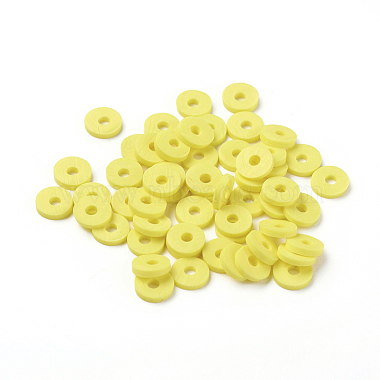 flache runde handgemachte Polymer Clay Perlen(CLAY-R067-6.0mm-22)-4
