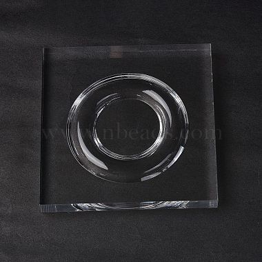 Square Transparent Acrylic Single Bracelet/Bangle Display Tray(BDIS-I003-01A)-4