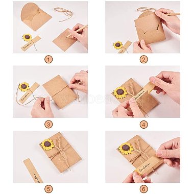 Kraft Paper Greeting Cards and Kraft Paper Envelopes Sets(DIY-NB0002-08)-3