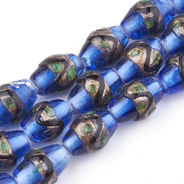 15mm Blue Drum Lampwork Beads
