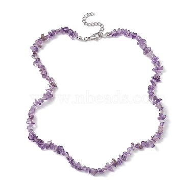 Natural Amethyst Chip Beaded Necklace(NJEW-JN04615-06)-4