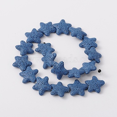 Star Synthetic Lava Rock Beads Strands(G-N0099-21)-2