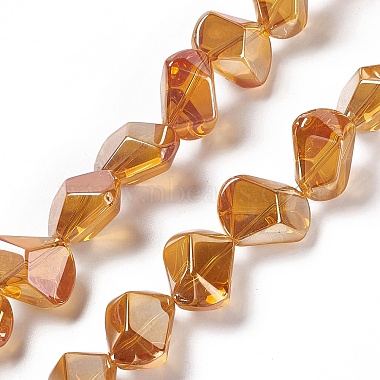 Coral Polygon Glass Beads