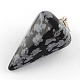 Natural Snowflake Obsidian Stone Pendants with Platinum Plated Iron Findings(G-R278-71)-1