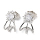 boucles d'oreilles en laiton avec strass et verre(EJEW-Z021-04P)-1