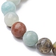 Natural Flower Amazonite & Synthetic Turquoise Turtle Beaded Stretch Bracelet(BJEW-JB09699-01)-4