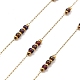 Purple Rondelle Glass Beaded Link Chains(CHS-G028-15G)-1