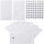 100Pcs Kraft Paper Envelopes, with Polka Dot Paper Number 1~100 Stickers, White, 113x60x0.3mm(AJEW-CP0007-43A)