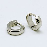 Fashion 304 Stainless Steel Huggie Hoop Earrings, Hypoallergenic Earrings, Thick Hoop Earrings, Stainless Steel Color, 8.5x9x2.5mm, Pin: 0.5mm(EJEW-G120-25A)