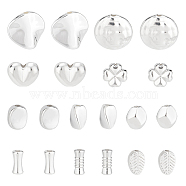 BENECREAT 100Pcs 10 Styles Alloy Bead, Long-Lasting Plated, Mixed Shapes, Silver, 7~12.5x6~12x3~6mm, Hole: 1.2~1.6mm, 10pcs/style(FIND-BC0004-58)