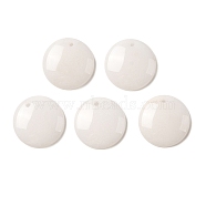 Natural White Jade Pendants, Flat Round Charms, 20x4mm, Hole: 1.6mm(G-B082-03A)