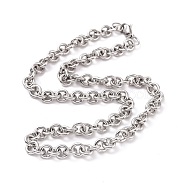 304 Stainless Steel Rolo Chains Necklaces, with Lobster Claw Clasps, Stainless Steel Color, 19.65 inch(49.9cm)(NJEW-F297-02P)