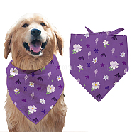 Cotton Dog's Kerchief, Triangle Pet's Bandana, Flower, 380x780mm(AJEW-WH0503-015)