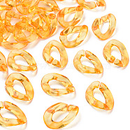 Transparent Acrylic Linking Rings, Quick Link Connectors, for Cable Chains Making, Twisted Oval, Orange, 23.5x16.5x4.5mm, Inner Diameter: 6.5x13mm, about 666pcs/500g(MACR-S373-108-B04)