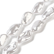 ABS Plastic Imitation Pearl Beads Strands, Leaf, Snow, 20x11.5x5mm, Hole: 1.2mm, about 60pcs/strand, 52.68 inch(133.8cm)(KY-F021-05)