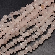 Nuggets Natural Rose Quartz Beads Strands, Tumbled Stone, 8~12x8~10x2~8mm, Hole: 1mm, about 50~80pcs/strand, 15~16 inch(G-P029-06)