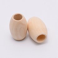 Wooden Beads, Large Hole Beads, Egg Shaped Rugby Wood Beads, Oval, Bisque, 30x20mm, Hole: 10mm, 50pcs/bag(WOOD-TAC0008-03)