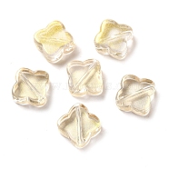 Transparent Glass Beads, Rhombus, Gold, 11.5x11.5x4.5mm, Hole: 1.2mm(GLAA-A012-06B)