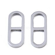 304 Stainless Steel Link Connectors, Laser Cut, Oval, Stainless Steel Color, 20x8x1.5mm, Hole: 5x8mm(STAS-T059-25B-P)