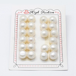 Natural Cultured Freshwater Pearl Beads, Grade 3A, Half Drilled, Rondelle, Floral White, 12.5~14x10mm, Hole: 0.8mm, about 24pcs/board(PEAR-P056-044-02)