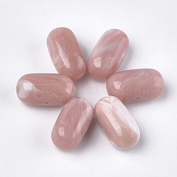 Acrylic Beads, Imitation Gemstone Style, Oval, Rosy Brown, 30x16x16mm, Hole: 2mm, about 75pcs/500g(OACR-S029-007B)