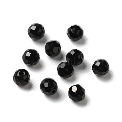 Glass K9 Glass, Imitation Austrian Crystal Beads, Faceted, Round, Black, 6mm, Hole: 1mm(GLAA-H024-15A-03)