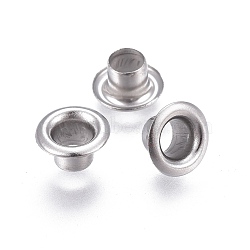 European Style 304 Stainless Steel Eyelet Core, Grommet for Large Hole Beads, Flat Round, Stainless Steel Color, 8x4.5mm, Hole: 4mm(STAS-L226-001P)