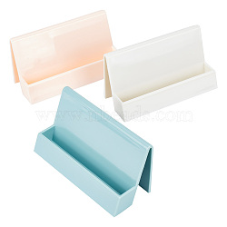 3Pcs 3 Colors Plastic Name Card Holder, Business Card Holder, Rectangle, Mixed Color, 45x112.5x56mm, 1pc/color(AJEW-FG0002-84)