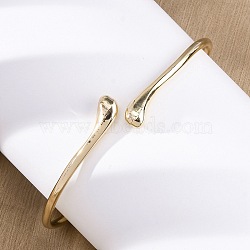 Alloy Arm Cuff Bangles Girl Women, Golden, Inner Diameter: 3-1/8x2-1/2 inch(7.85x6.45cm)(AJEW-A063-02G)