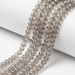 Glass Beads Strands, Faceted, Rondelle, Tan, 3.5x3mm, Hole: 0.4mm, about 123~127pcs/strand, 13.78 inch~14.17 inch(35~36cm)(EGLA-A034-T3mm-D16)