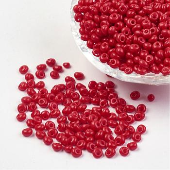 Opaque Glass Seed Beads, Fringe Drop Beads, Coral, 4~5x3mm, Hole: 1mm, about 862pcs/50g