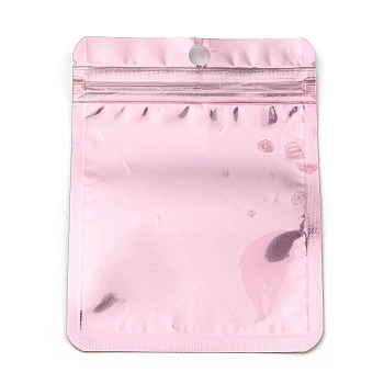 Plastic Packaging Yinyang Zip Lock Bags, Top Self Seal Pouches, Rectangle, Pink, 11.9x8.9x0.24cm