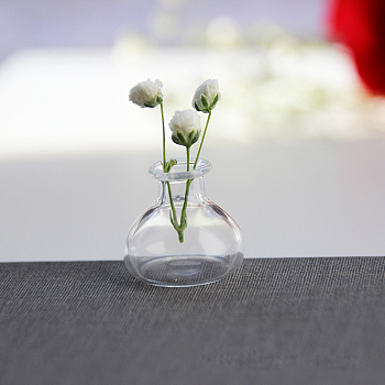 Transparent Miniature Glass Vase Bottles, Micro Landscape Garden Dollhouse Accessories, Photography Props Decorations, Clear, 21x23.5mm