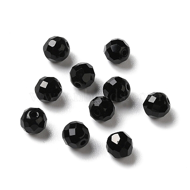 Black Round K9 Glass Beads