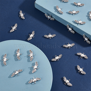 100Pcs Tibetan Style Alloy Heart with Wing Connector Charms(TIBE-HY0001-02)-4