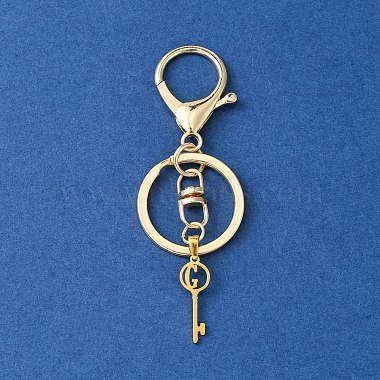 304 Stainless Steel Initial Letter Key Charm Keychains(KEYC-YW00004-07)-2