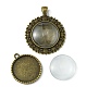 DIY Blank Round Glass & Tibetan Style Alloy Pendant Making Kits(DIY-FS0006-10)-2