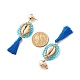 Beads Wire Wrap Long Dangle Stud Earring(EJEW-TA00039-02)-2