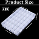 36 Grids Transparent Plastic Adjustable Dividers Boxes with Hinged Lid(CON-PA0001-08)-2