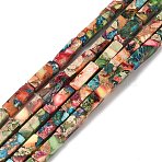 Dyed Synthetic Imperial Jasper Beads Strands, Cuboid, Colorful, 13~13.5x4~4.5x4~4.5mm, Hole: 1mm, about 30pcs/strand, 15.87~16.02''(40.3~40.7cm)(G-H087-G01-01-1)